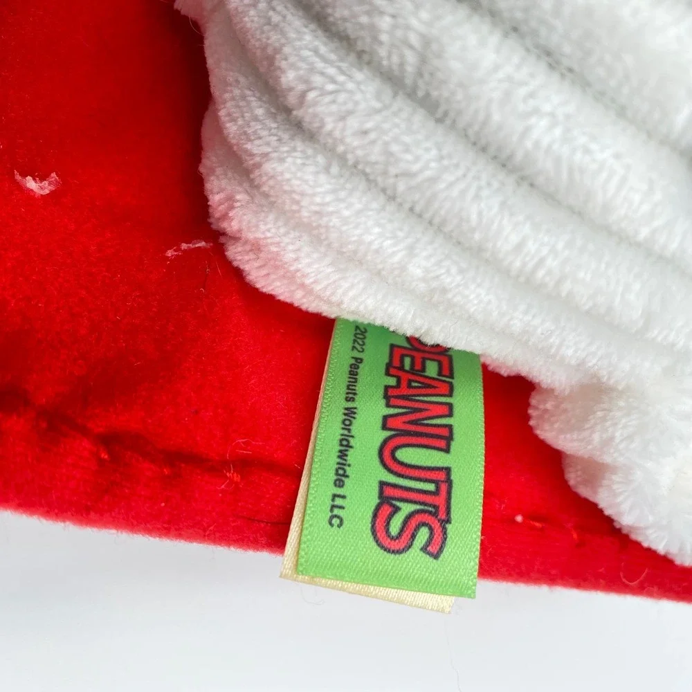 Snoopy & Woodstock Christmas Plush Sledding Holiday Peanuts Santa Hat Sled Works